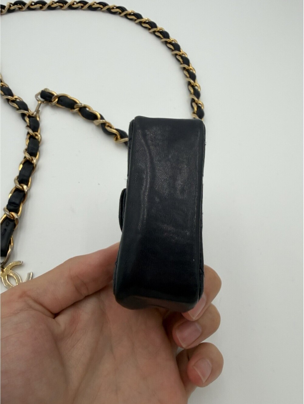 Chanel Vintage Gold Chain Belt Micro Bag & CC Charm One Size - Picture 5 of 12